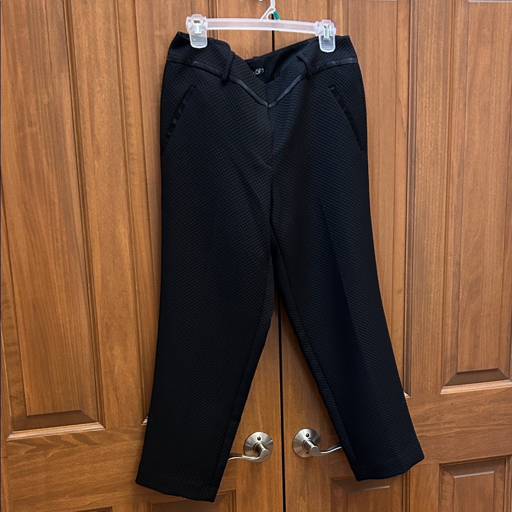 Ann Taylor loft Black Patterned Dress ankle Pants size 12 Julie